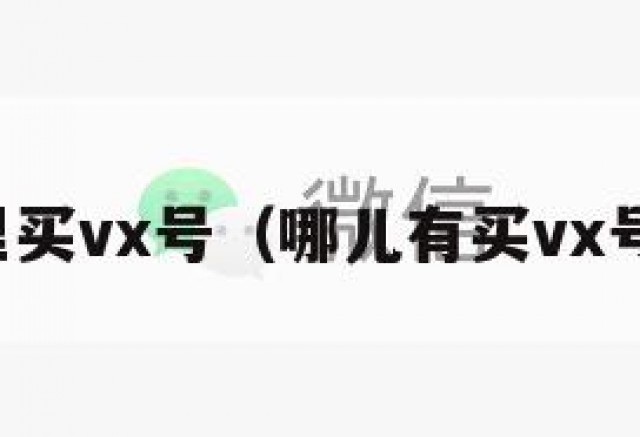 哪里买vx号（哪儿有买vx号的）